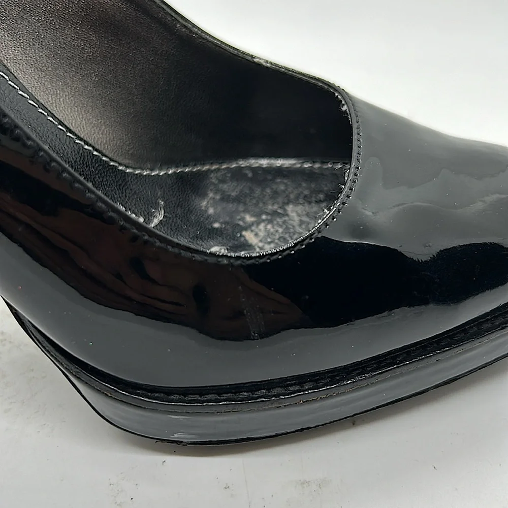 Prada Authenticated Black Patent Leather Stiletto Heel Shoes **Sz 38/US Size 8** - Picture 11 of 14